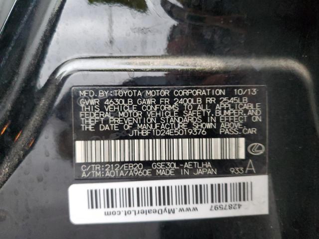 Photo 10 from auction – 2014 LEXUS IS 250 with VIN JTHBF1D24E5019376