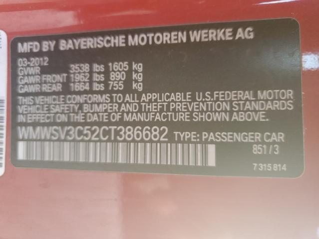 Photo 10 from auction – 2012 MINI COOPER S with VIN WMWSV3C52CT386682