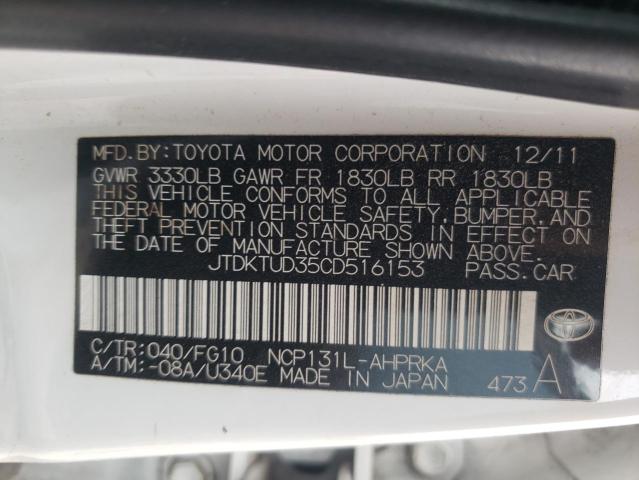 Photo 10 from auction – 2012 TOYOTA YARIS with VIN JTDKTUD35CD516153