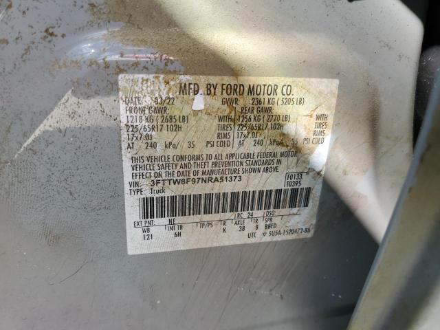 Photo 10 from auction – 2022 FORD MAVERICK X with VIN 3FTTW8F97NRA51373