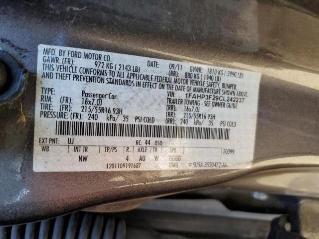 Photo 10 from auction – 2012 FORD FOCUS SE with VIN 1FAHP3F29CL242237