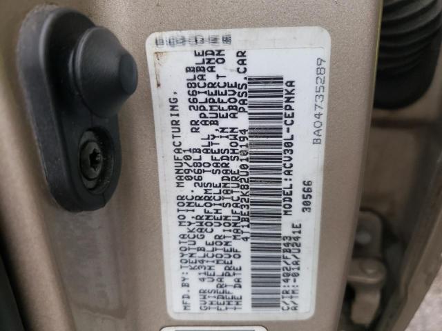 Photo 10 from auction – 2002 TOYOTA CAMRY LE with VIN 4T1BE32K82U010194