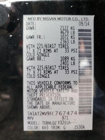 Photo 10 from auction – 2015 NISSAN ROGUE S with VIN 5N1AT2MV9FC767474