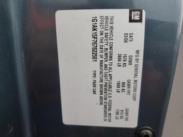 Photo 10 from auction – 2006 CHEVROLET COBALT LS with VIN 1G1AK15F767822501