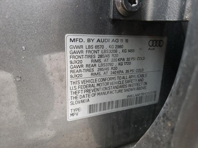 Photo 10 from auction – 2017 AUDI Q7 PREMIUM with VIN WA1LAAF76HD003066