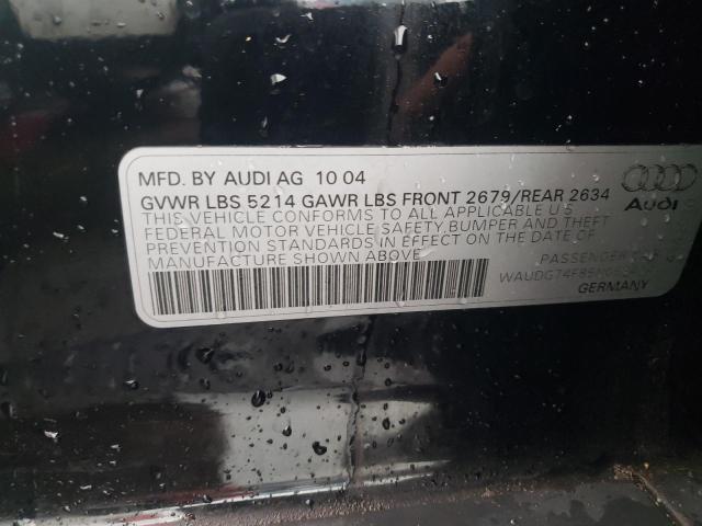 Photo 10 from auction – 2005 AUDI A6 QUATTRO with VIN WAUDG74F85N058434