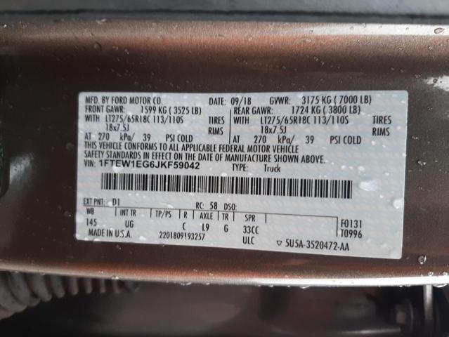 Photo 10 from auction – 2018 FORD F150 SUPER with VIN 1FTEW1EG6JKF59042