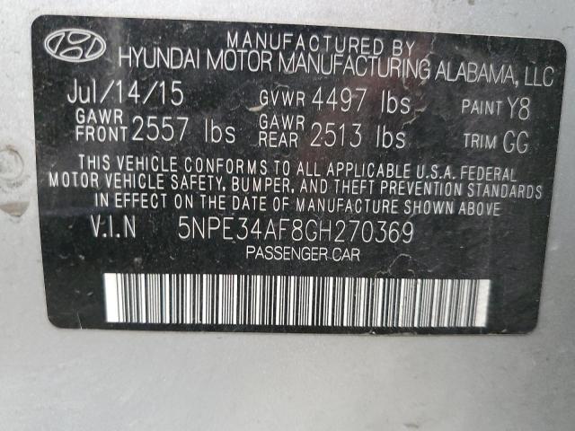 Photo 10 from auction – 2016 HYUNDAI SONATA SPO with VIN 5NPE34AF8GH270369