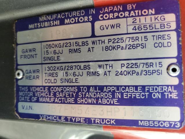 Photo 10 from auction – 1987 DODGE RAM 50 SPO with VIN JB7FM54E3HP118760