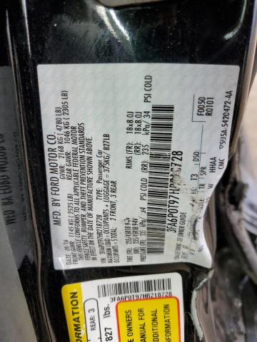 Photo 10 from auction – 2017 FORD FUSION SE with VIN 3FA6P0T97HR218728