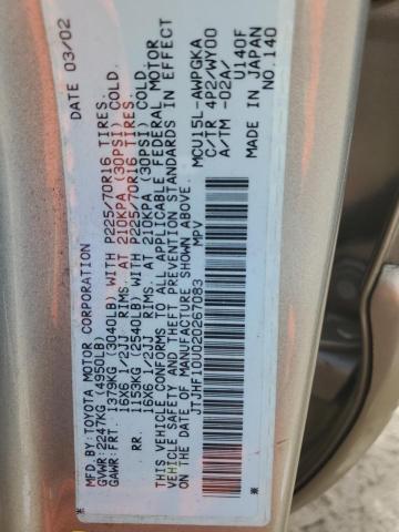 Photo 10 from auction – 2002 LEXUS RX 300 with VIN JTJHF10U020267083