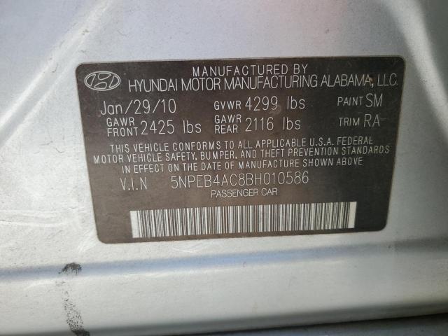 Photo 10 from auction – 2011 HYUNDAI SONATA GLS with VIN 5NPEB4AC8BH010586