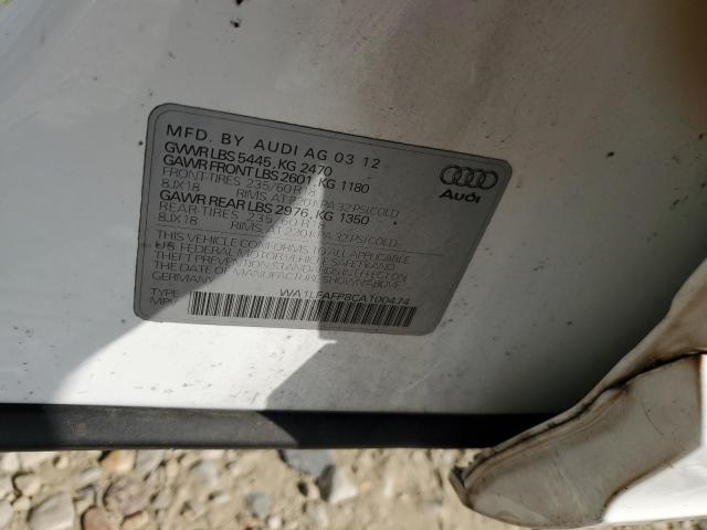 Photo 10 from auction – 2012 AUDI Q5 PREMIUM with VIN WA1LFAFP8CA100474