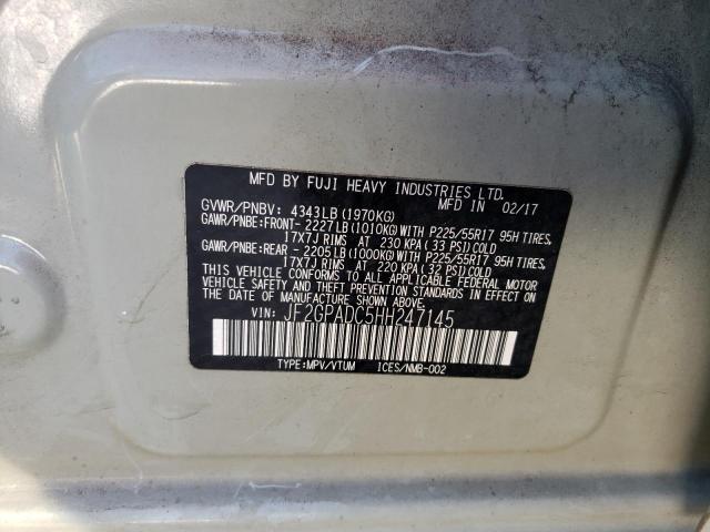 Photo 10 from auction – 2017 SUBARU CROSSTREK with VIN JF2GPADC5HH247145