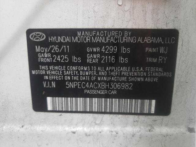 Photo 10 from auction – 2011 HYUNDAI SONATA SE with VIN 5NPEC4ACXBH306982