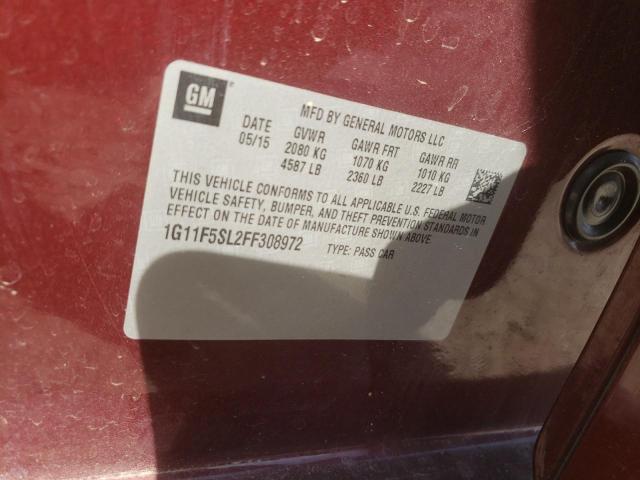 Photo 10 from auction – 2015 CHEVROLET MALIBU LTZ with VIN 1G11F5SL2FF308972