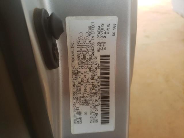 Photo 10 from auction – 2004 TOYOTA SIENNA CE with VIN 5TDZA23C94S075949