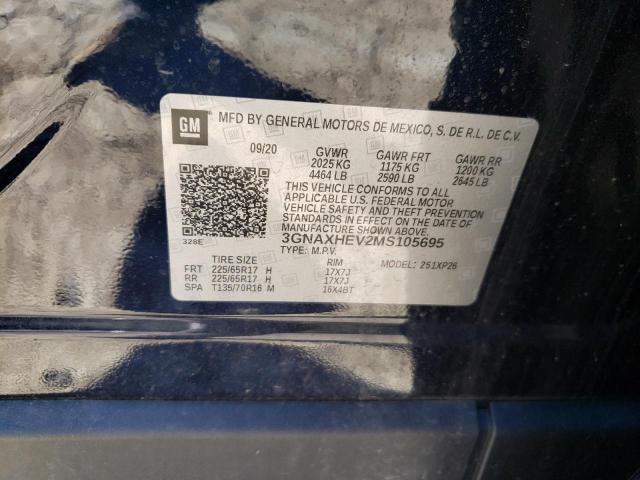 Photo 10 from auction – 2021 CHEVROLET EQUINOX PR with VIN 3GNAXHEV2MS105695