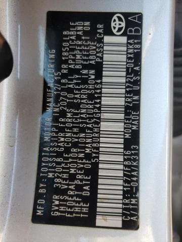 Photo 10 from auction – 2016 TOYOTA COROLLA L with VIN 5YFBURHE7GP441464