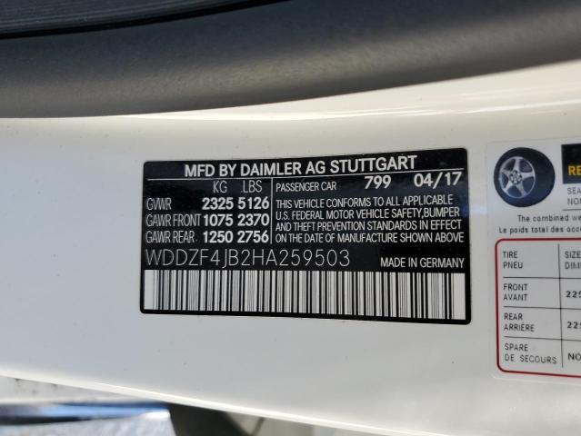 Photo 10 from auction – 2017 MERCEDES-BENZ E 300 with VIN WDDZF4JB2HA259503