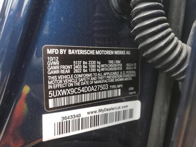 Photo 10 from auction – 2013 BMW X3 XDRIVE2 with VIN 5UXWX9C54D0A27503