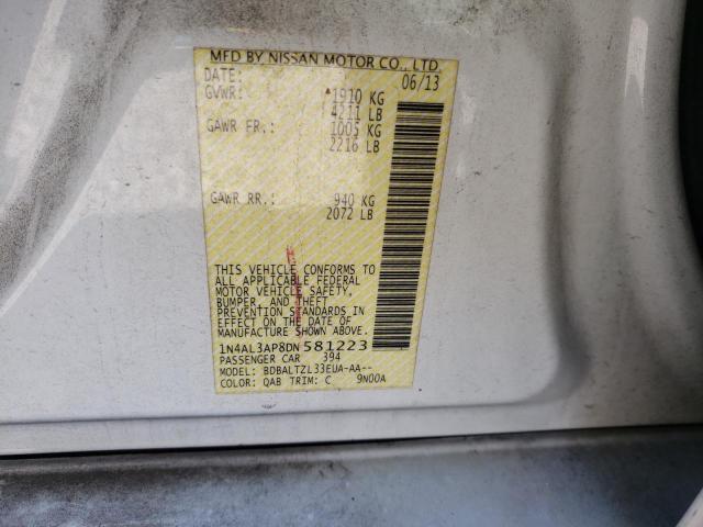 Photo 10 from auction – 2013 NISSAN ALTIMA 2.5 with VIN 1N4AL3AP8DN581223