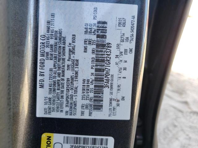 Photo 10 from auction – 2016 FORD FUSION SE with VIN 3FA6P0H71GR243789