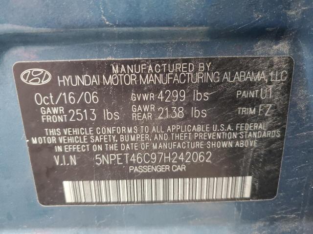 Photo 10 from auction – 2007 HYUNDAI SONATA GLS with VIN 5NPET46C97H242062