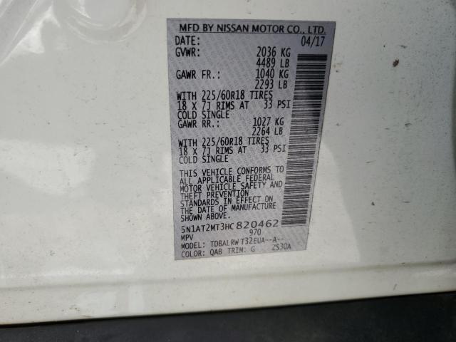Photo 10 from auction – 2017 NISSAN ROGUE S with VIN 5N1AT2MT3HC820462