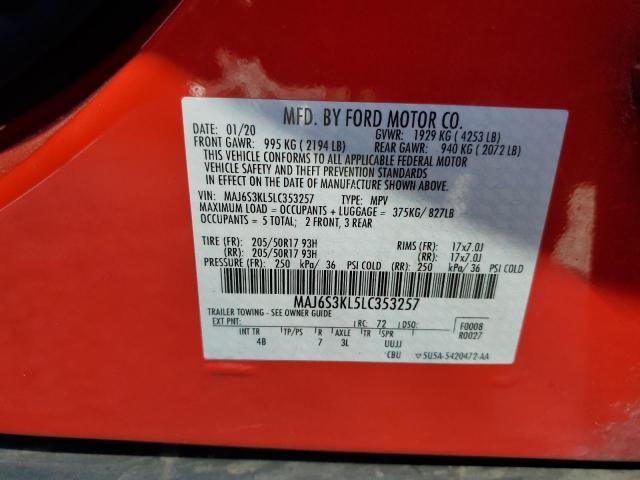 Photo 10 from auction – 2020 FORD ECOSPORT T with VIN MAJ6S3KL5LC353257
