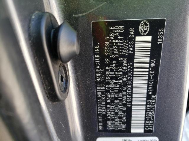 Photo 10 from auction – 2011 TOYOTA CAMRY BASE with VIN 4T1BF3EK0BU200726