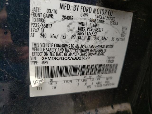 Photo 10 from auction – 2010 FORD EDGE SE with VIN 2FMDK3GCXABB23829