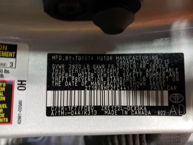Photo 10 from auction – 2015 TOYOTA COROLLA L with VIN 2T1BURHE2FC441337