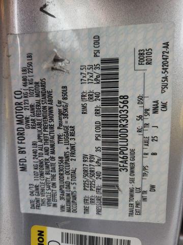 Photo 10 from auction – 2013 FORD FUSION SE with VIN 3FA6P0LU0DR303568