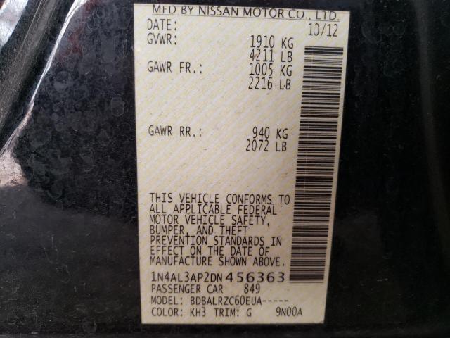 Photo 10 from auction – 2013 NISSAN ALTIMA 2.5 with VIN 1N4AL3AP2DN456363