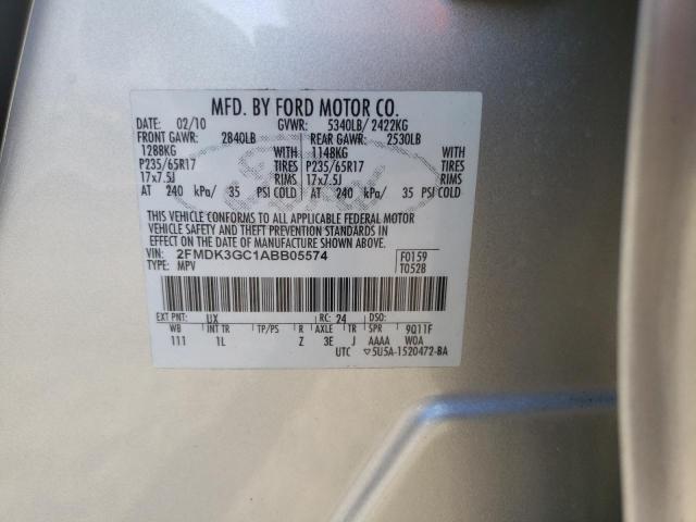 Photo 10 from auction – 2010 FORD EDGE SE with VIN 2FMDK3GC1ABB05574