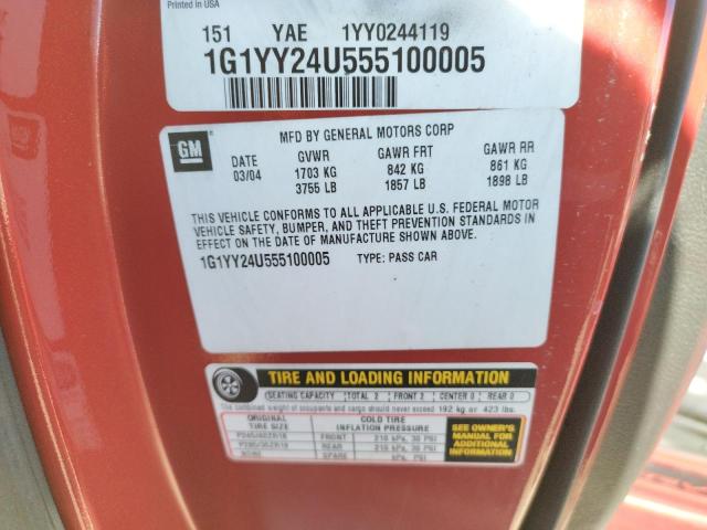 Photo 10 from auction – 2005 CHEVROLET CORVETTE with VIN 1G1YY24U555100005