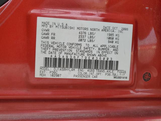 Photo 10 from auction – 2009 MITSUBISHI GALANT ES with VIN 4A3AB36F79E036003