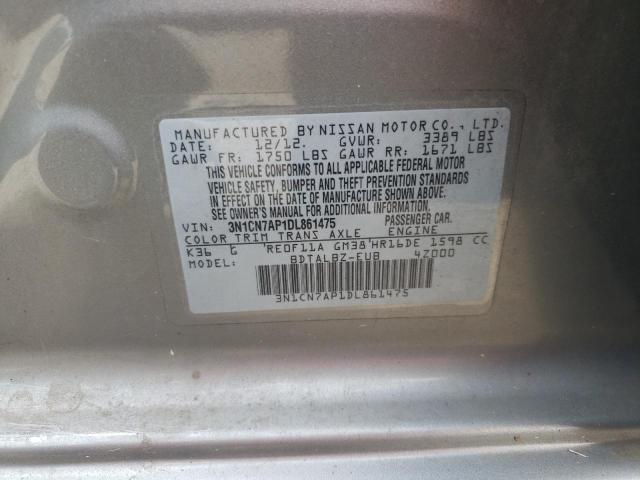 Photo 10 from auction – 2013 NISSAN VERSA S with VIN 3N1CN7AP1DL861475