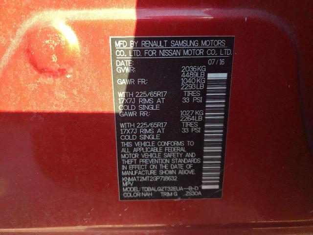 Photo 10 from auction – 2016 NISSAN ROGUE S with VIN KNMAT2MT2GP718632