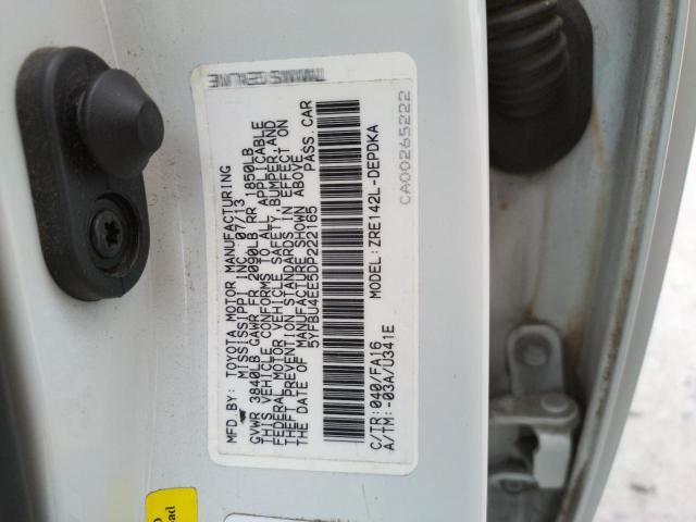 Photo 10 from auction – 2013 TOYOTA COROLLA BA with VIN 5YFBU4EE5DP222165