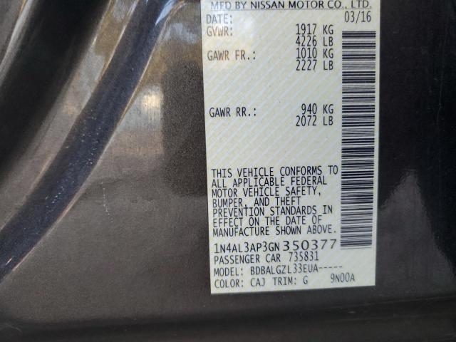Photo 10 from auction – 2016 NISSAN ALTIMA 2.5 with VIN 1N4AL3AP3GN350377