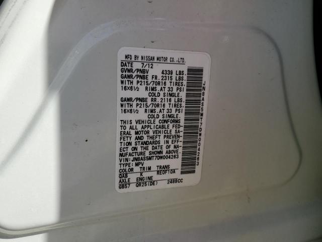 Photo 10 from auction – 2013 NISSAN ROGUE S with VIN JN8AS5MT7DW004263
