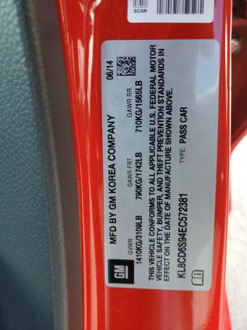 Photo 10 from auction – 2014 CHEVROLET SPARK 1LT with VIN KL8CD6S94EC572381