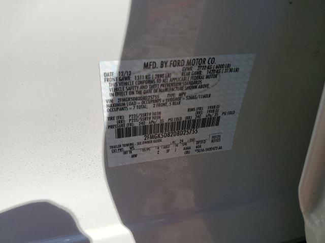 Photo 10 from auction – 2013 FORD FLEX LIMIT with VIN 2FMGK5D82DBD25755