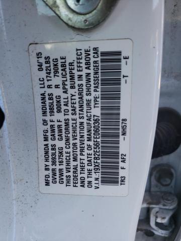 Photo 10 from auction – 2015 HONDA CIVIC LX with VIN 19XFB2E56FE060367