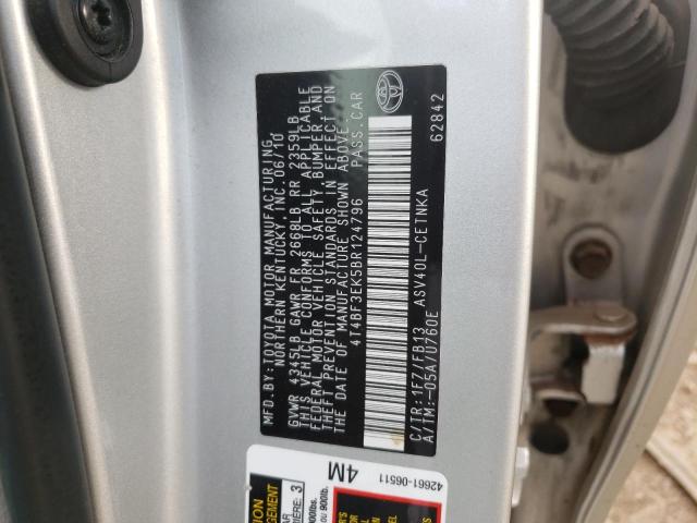 Photo 10 from auction – 2011 TOYOTA CAMRY BASE with VIN 4T4BF3EK5BR124796