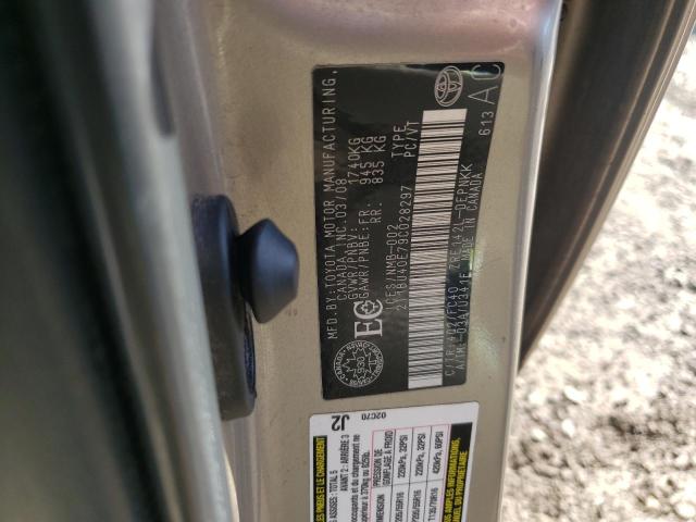 Photo 10 from auction – 2009 TOYOTA COROLLA BA with VIN 2T1BU40E79C028297