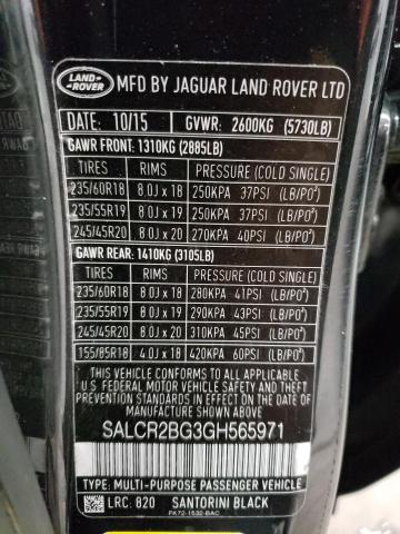 Photo 10 from auction – 2016 LAND ROVER DISCOVERY with VIN SALCR2BG3GH565971