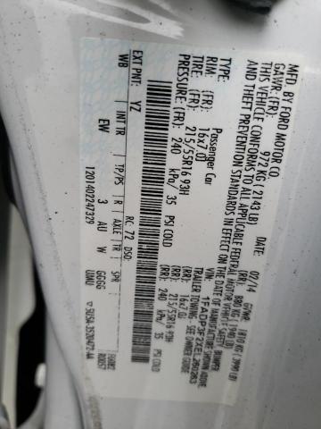Photo 10 from auction – 2014 FORD FOCUS SE with VIN 1FADP3F2XEL260263